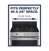 GE  24" Steam Clean Free-Standing/Slide-in Gas Range - Stainless Steel/Black (JGAS640RMSS)