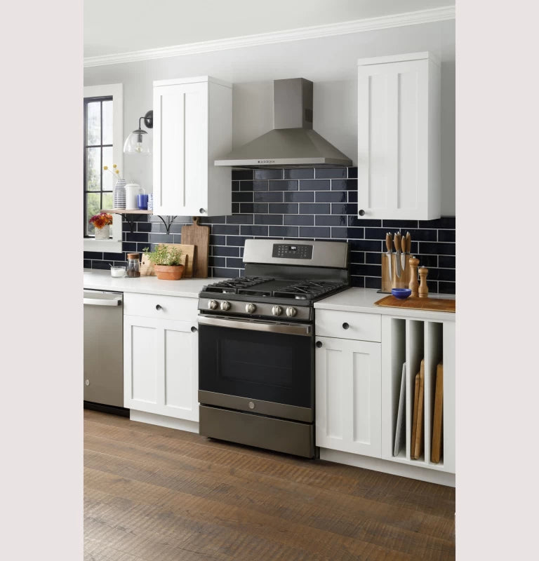 GE 30" Free-Standing Gas Convection Range with No Preheat Air Fry -  (JGB735DPWW)