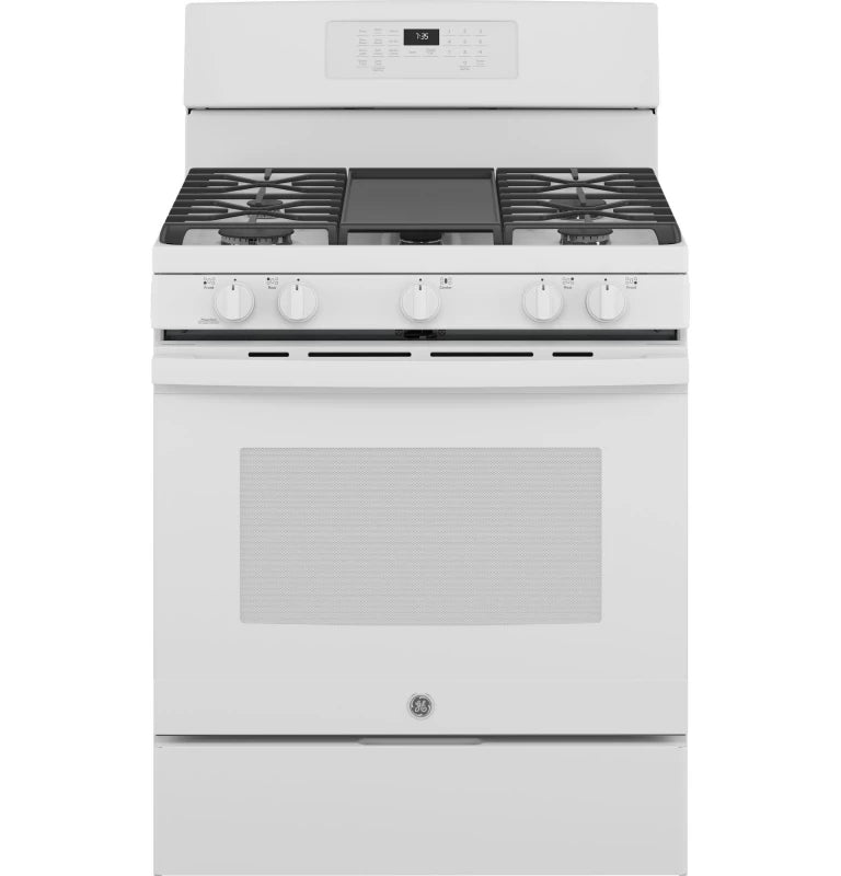 GE 30" Free-Standing Gas Convection Range with No Preheat Air Fry -  (JGB735DPWW)