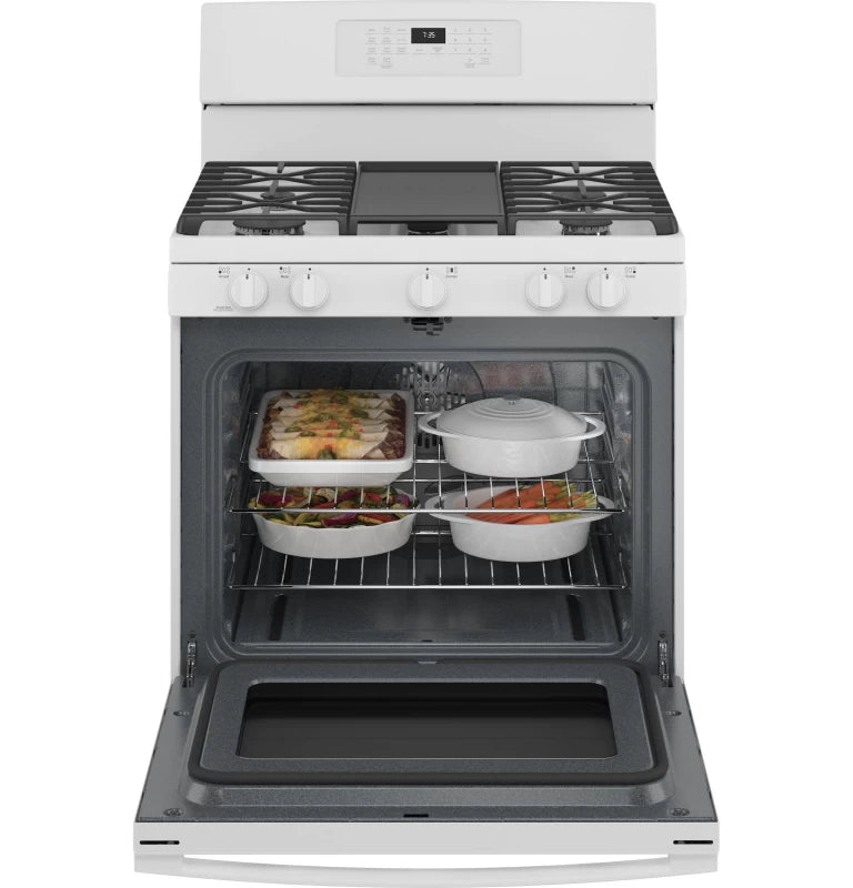GE 30" Free-Standing Gas Convection Range with No Preheat Air Fry -  (JGB735DPWW)