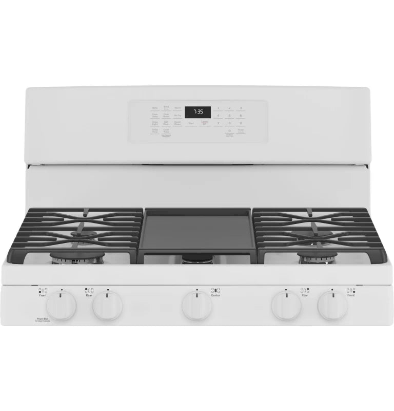 GE 30" Free-Standing Gas Convection Range with No Preheat Air Fry -  (JGB735DPWW)