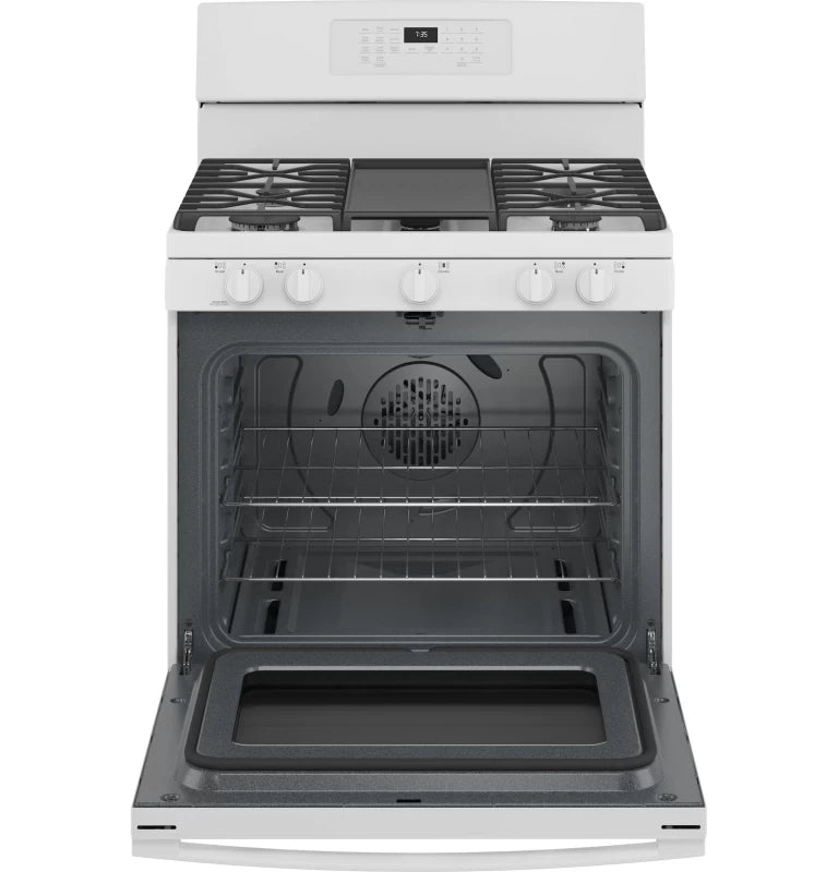GE 30" Free-Standing Gas Convection Range with No Preheat Air Fry - White (JGB735DPWW)