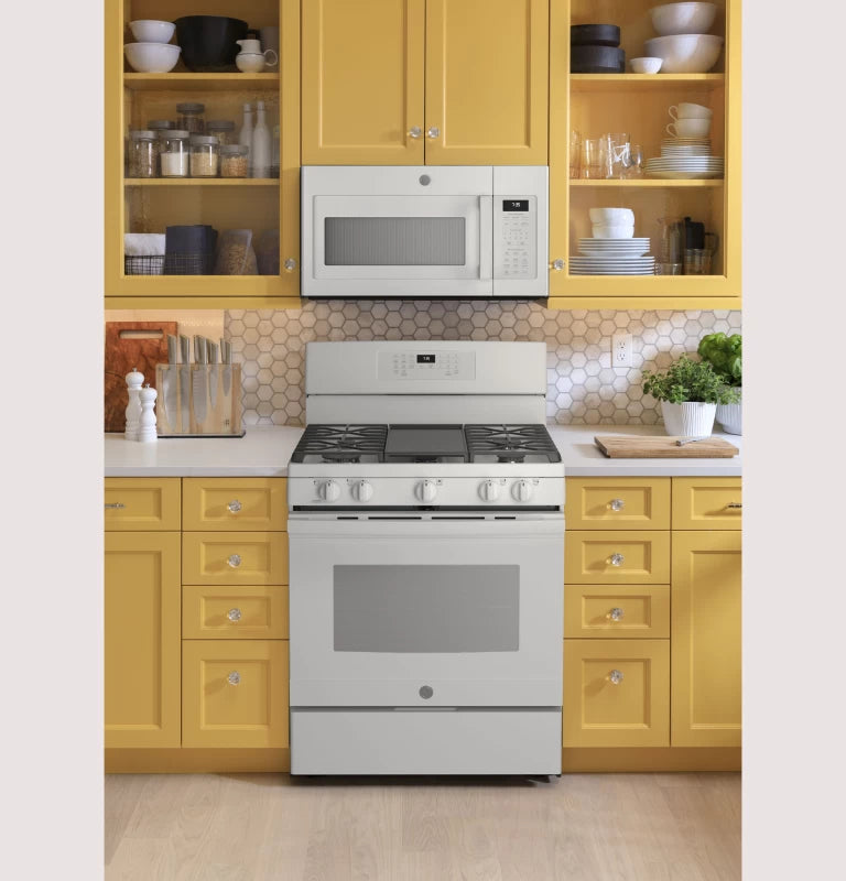 GE 30" Free-Standing Gas Convection Range with No Preheat Air Fry -  (JGB735DPWW)