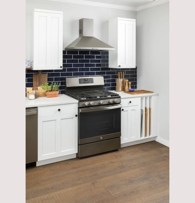 GE 30" Free-Standing Gas Convection Range with No Preheat Air Fry -  (JGB735DPWW)