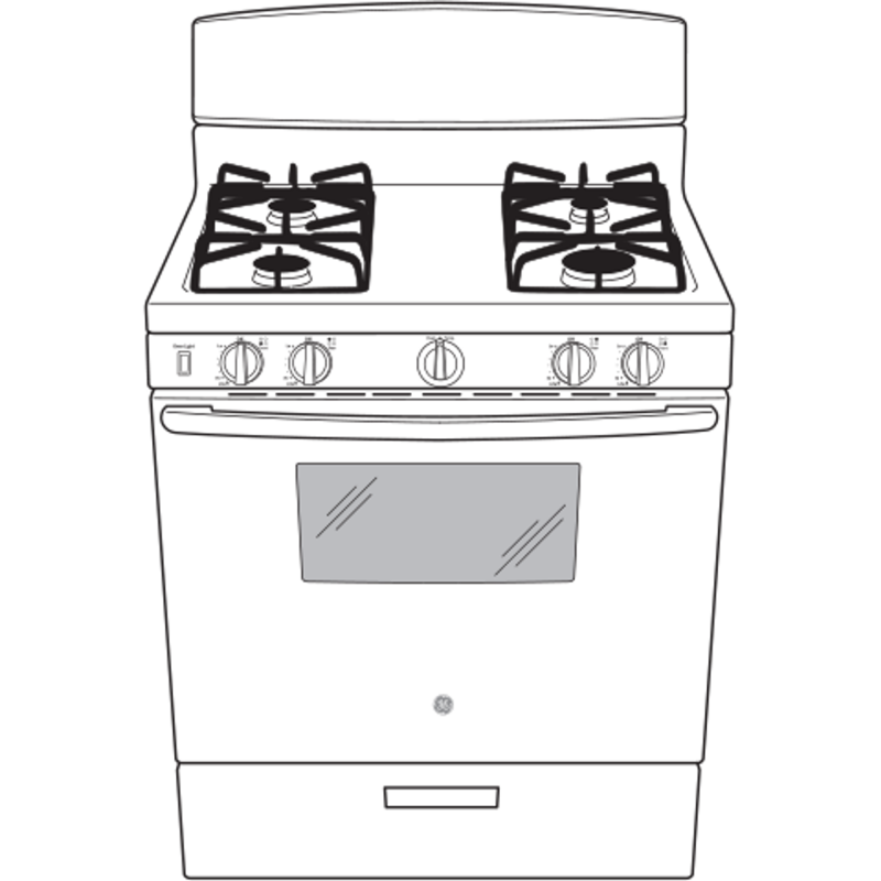 GE 30" Free-Standing Front Control Gas Range - White (JGBS10DEMWW)