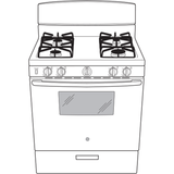GE 30" Free-Standing Front Control Gas Range - White (JGBS10DEMWW)