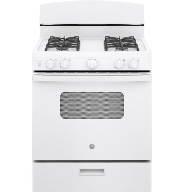 GE  30" Free-Standing Front Control Gas Range - White (JGBS10DEMWW)