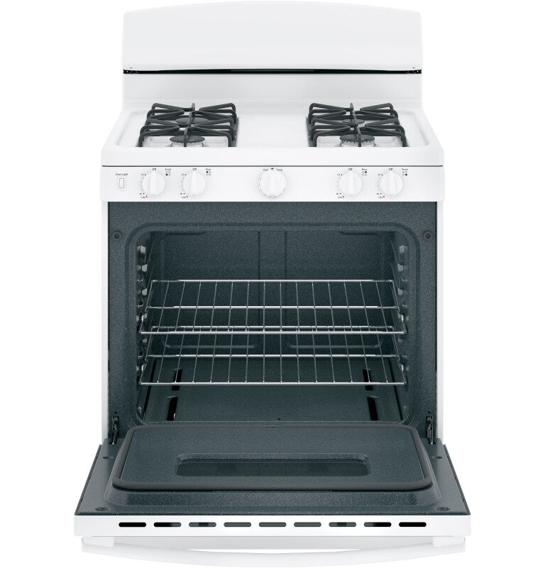 GE  30" Free-Standing Front Control Gas Range - White (JGBS10DEMWW)