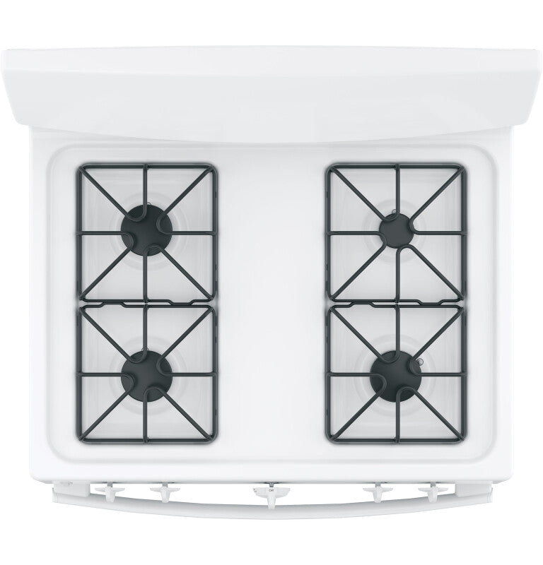 GE  30" Free-Standing Front Control Gas Range - White (JGBS10DEMWW)