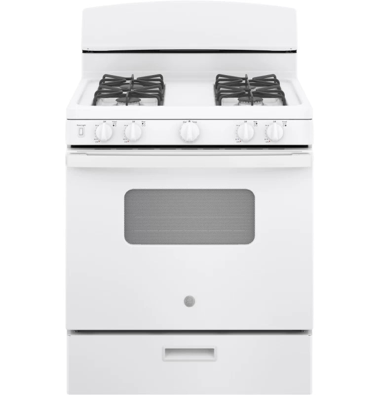 GE 30" Free-Standing Front Control Gas Range - White (JGBS10DEMWW)