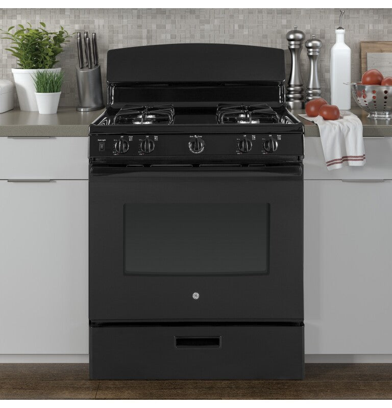 GE  30" Free-Standing Gas Range - Black (JGBS30DEKBB)