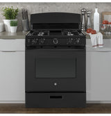 GE  30" Free-Standing Gas Range - Black (JGBS30DEKBB)