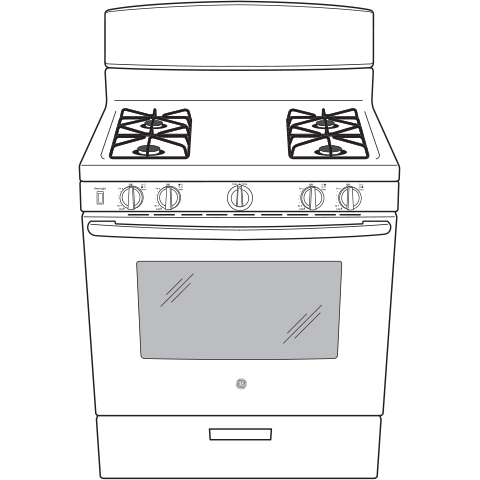 GE  30" Free-Standing Gas Range - White (JGBS30DEKWW)