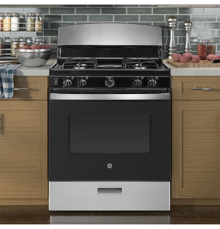 GE  30" Free-Standing Gas Range - Stainless Steel (JGBS30RETSS)