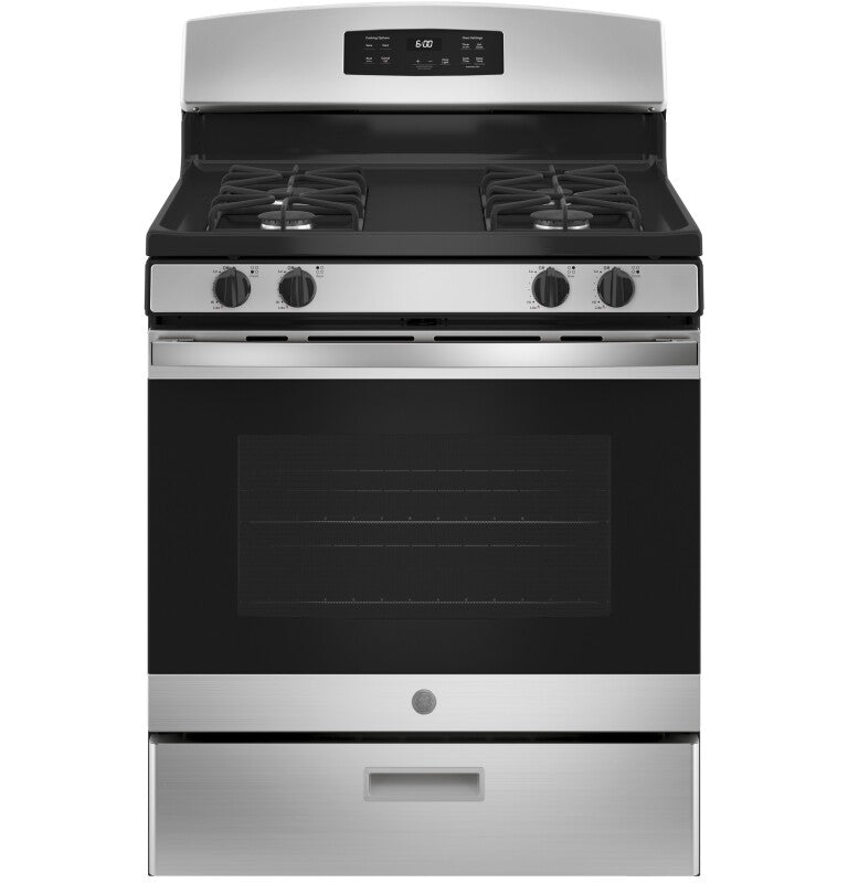 GE  30" Free-Standing Gas Range - Stainless Steel/Black (JGBS60REKSS)