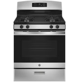 GE  30" Free-Standing Gas Range - Stainless Steel/Black (JGBS60REKSS)