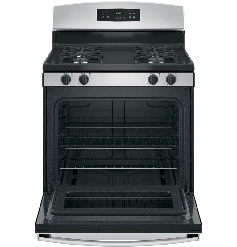 GE  30" Free-Standing Gas Range - Stainless Steel/Black (JGBS60REKSS)
