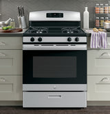 GE  30" Free-Standing Gas Range - Stainless Steel/Black (JGBS60REKSS)