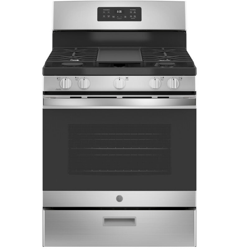 GE  30" Free-Standing Gas Range - Stainless Steel/Black (JGBS66REKSS)