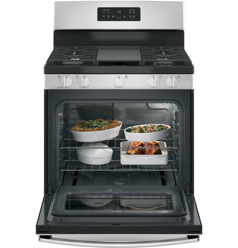 GE  30" Free-Standing Gas Range - Stainless Steel/Black (JGBS66REKSS)