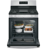 GE  30" Free-Standing Gas Range - Stainless Steel/Black (JGBS66REKSS)