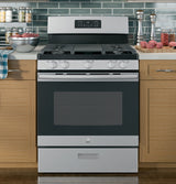 GE  30" Free-Standing Gas Range - Stainless Steel/Black (JGBS66REKSS)