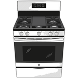 GE  30" Free-Standing Gas Range - Stainless Steel/Black (JGBS66REKSS)