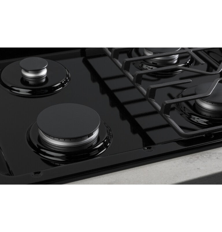 GE 30" Built-In Gas Cooktop with Dishwasher-Safe Grates - Black (JGP3030DLBB)