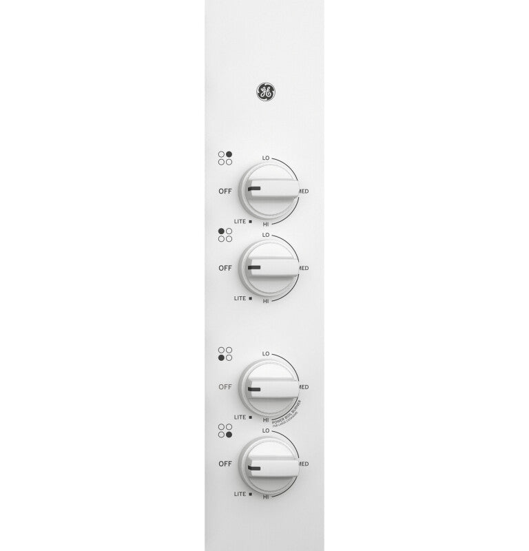 GE 30" Built-In Gas Cooktop with Dishwasher-Safe Grates - White (JGP3030DLWW)