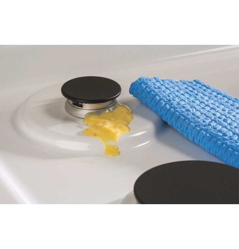 GE 30" Built-In Gas Cooktop with Dishwasher-Safe Grates - White (JGP3030DLWW)