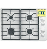 GE 30" Built-In Gas Cooktop with Dishwasher-Safe Grates - White (JGP3030DLWW)