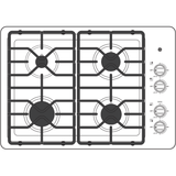 GE  30" Built-In Gas Cooktop with Dishwasher-Safe Grates - White (JGP3030DLWW)