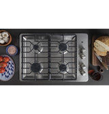 GE 30" Built-In Gas Cooktop with Dishwasher-Safe Grates - Stainless Steel (JGP3030SLSS)