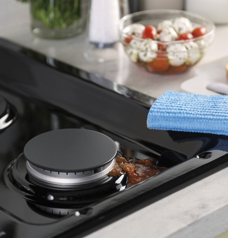GE  36" Built-In Gas Cooktop with Dishwasher-Safe Grates - Black (JGP3036DLBB)