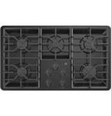 GE 36" Built-In Gas Cooktop with Dishwasher-Safe Grates - Black (JGP3036DLBB)