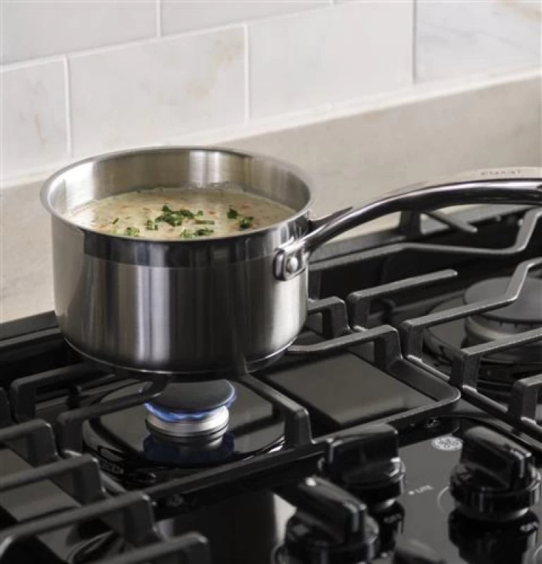 GE 36" Built-In Gas Cooktop with Dishwasher-Safe Grates - Black (JGP3036DLBB)