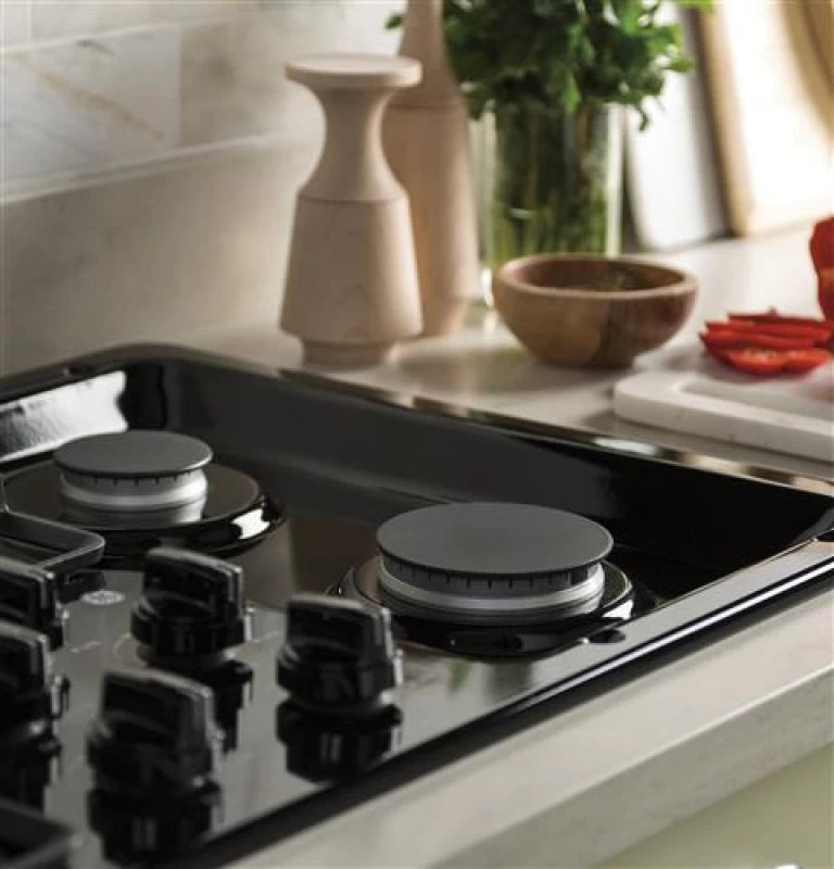 GE 36" Built-In Gas Cooktop with Dishwasher-Safe Grates - Black (JGP3036DLBB)