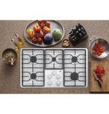 GE  36" Built-In Gas Cooktop with Dishwasher-Safe Grates - White (JGP3036DLWW)