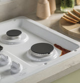 GE  36" Built-In Gas Cooktop with Dishwasher-Safe Grates - White (JGP3036DLWW)
