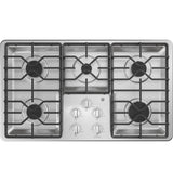 GE  36" Built-In Gas Cooktop with Dishwasher-Safe Grates - Stainless Steel (JGP3036SLSS)