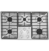 GE 36" Built-In Gas Cooktop with Dishwasher-Safe Grates - Stainless Steel (JGP3036SLSS)