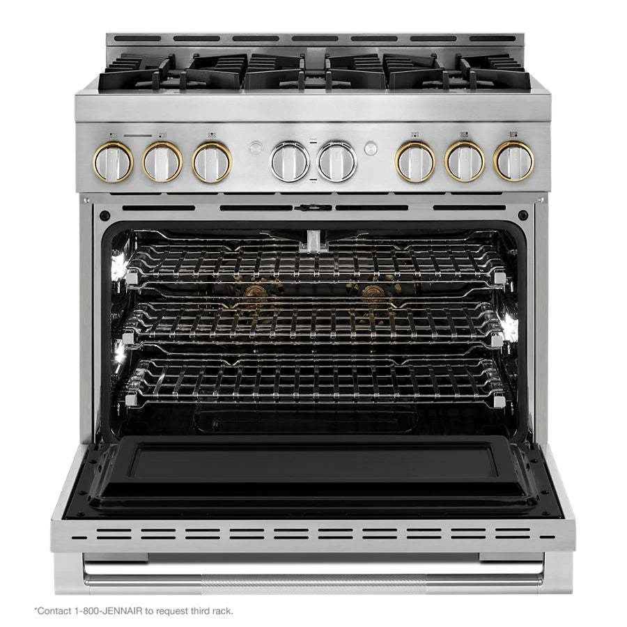 JENNAIR  36" Rise™ Gas Professional-style Range - Stainless Steel (JGRP436HL)