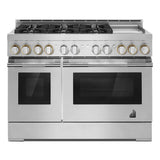 JENNAIR  48" Rise™ Gas Professional-style Range With Chrome-infused Griddle - Stainless Steel (JGRP548HL)