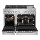 JENNAIR  48" Rise™ Gas Professional-style Range With Chrome-infused Griddle - Stainless Steel (JGRP548HL)