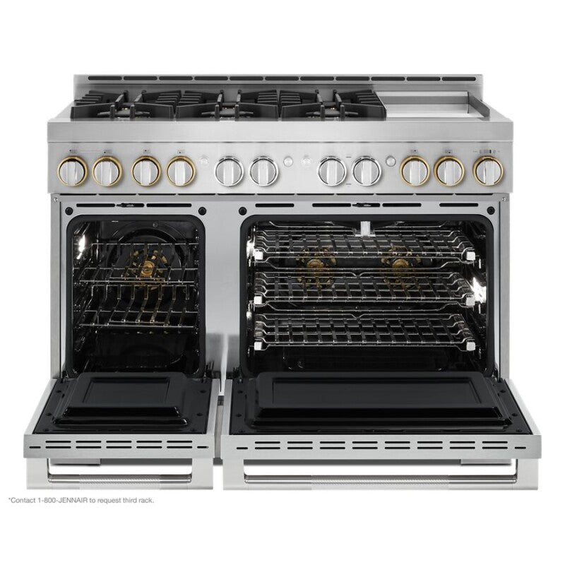JennAir 48" RISE Gas Professional-Style Range with Chrome-Infused Griddle - Stainless Steel (JGRP548HL)