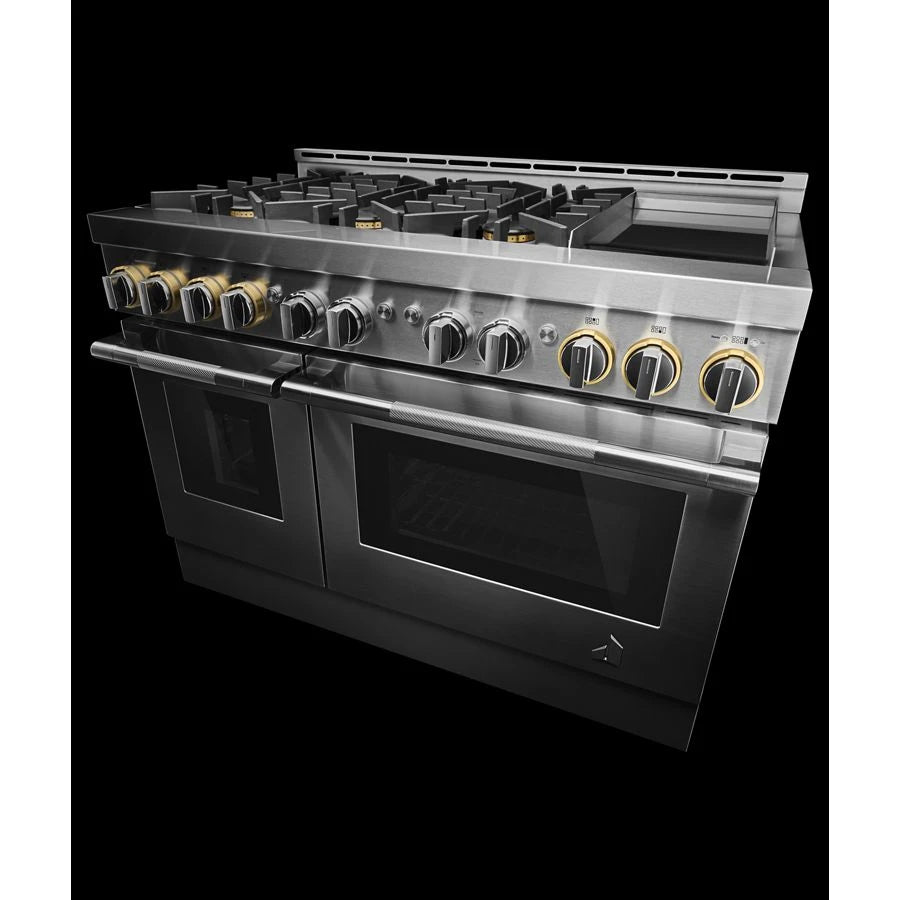 JENNAIR  48" Rise™ Gas Professional-style Range With Chrome-infused Griddle - Stainless Steel (JGRP548HL)
