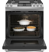 GE 30" Slide-In Front-Control Convection Gas Range with No Preheat Air Fry - Stainless Steel (JGS760SPSS)