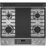 GE 30" Slide-In Front-Control Convection Gas Range with No Preheat Air Fry - Stainless Steel (JGS760SPSS)