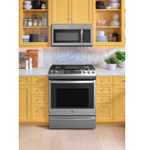 GE 30" Slide-In Front-Control Convection Gas Range with No Preheat Air Fry - Stainless Steel (JGS760SPSS)