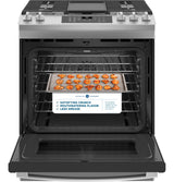 GE 30" Slide-In Front-Control Convection Gas Range with No Preheat Air Fry - Stainless Steel (JGS760SPSS)